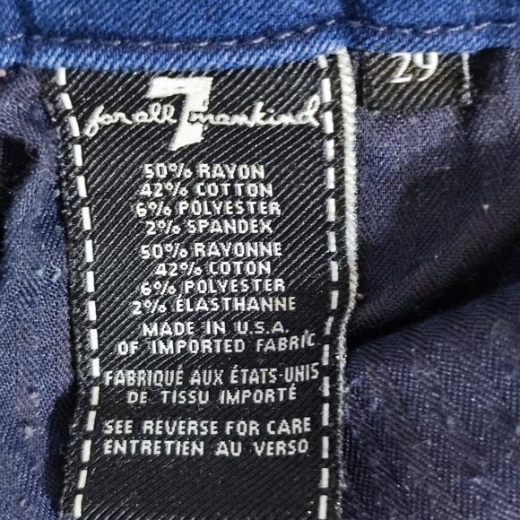 7 For all Mankind jeans women's size 29 ink blue colour mid-rise skinny denim - Picture 7 of 14